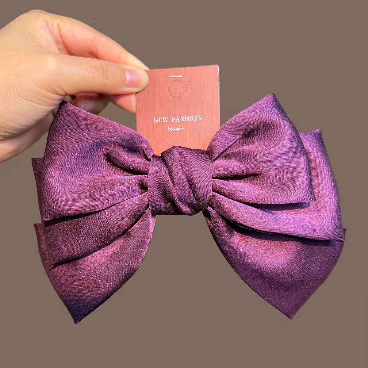 Female Satin Bow Hairpin Ponytail Clip Two-layer Bowknot Ribbon Spring Clip Temperament Accessories Korean Fashion Elegant