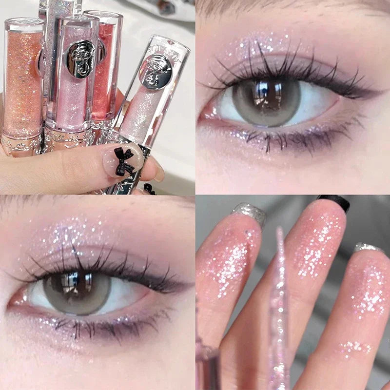 Liquid Eyeshadow Little Brush Pearlescent Glitter Shimmer Fine Sparkling Sequin Pearly Eye Shadow Quick Dry Eyeliner Highlighter