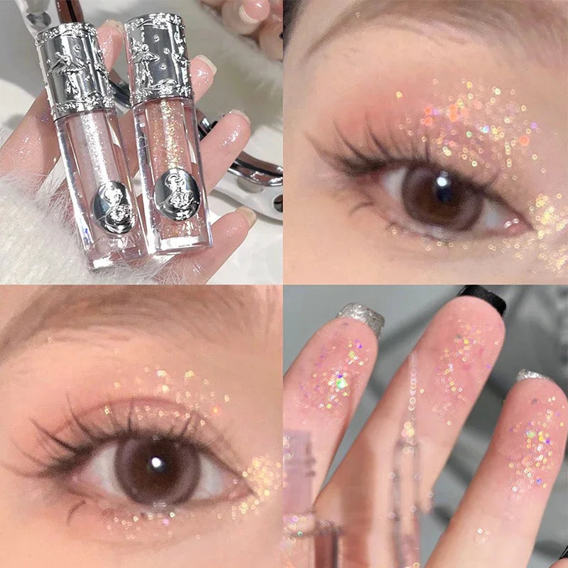 Liquid Eyeshadow Little Brush Pearlescent Glitter Shimmer Fine Sparkling Sequin Pearly Eye Shadow Quick Dry Eyeliner Highlighter