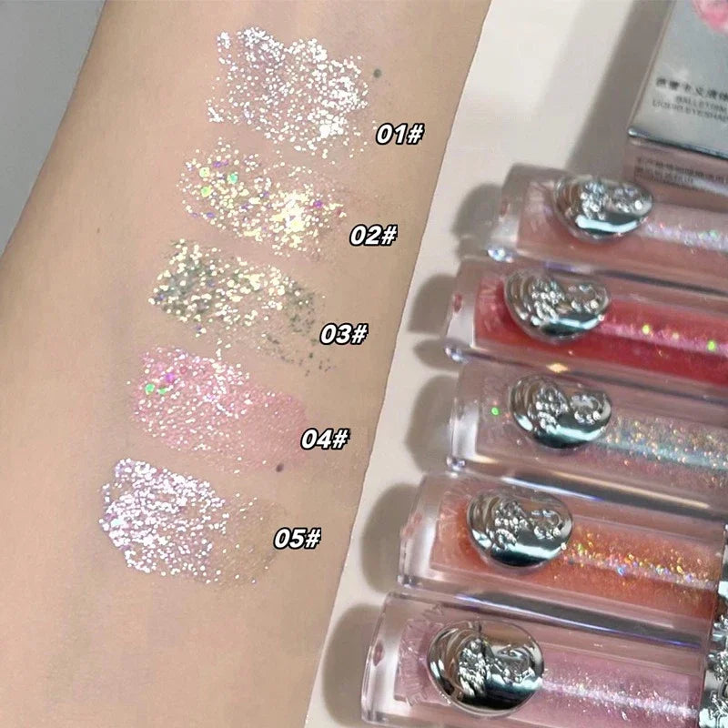 Liquid Eyeshadow Little Brush Pearlescent Glitter Shimmer Fine Sparkling Sequin Pearly Eye Shadow Quick Dry Eyeliner Highlighter