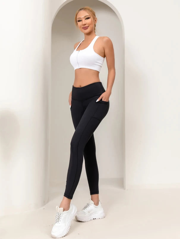 Gym cropped pants, high waisted fitness leggings, elastic  exercise yoga pants, casual shark pants for women