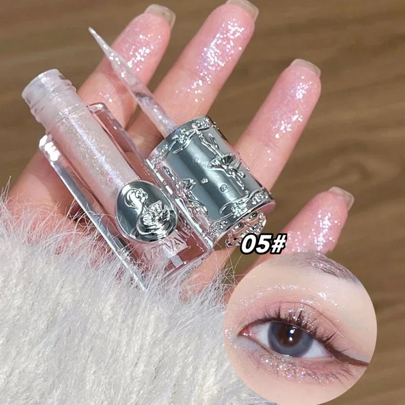 Liquid Eyeshadow Little Brush Pearlescent Glitter Shimmer Fine Sparkling Sequin Pearly Eye Shadow Quick Dry Eyeliner Highlighter